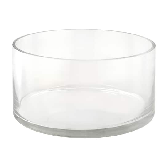 8 Pack: 3.75" Clear Short Glass Cylinder Vase by Ashland®